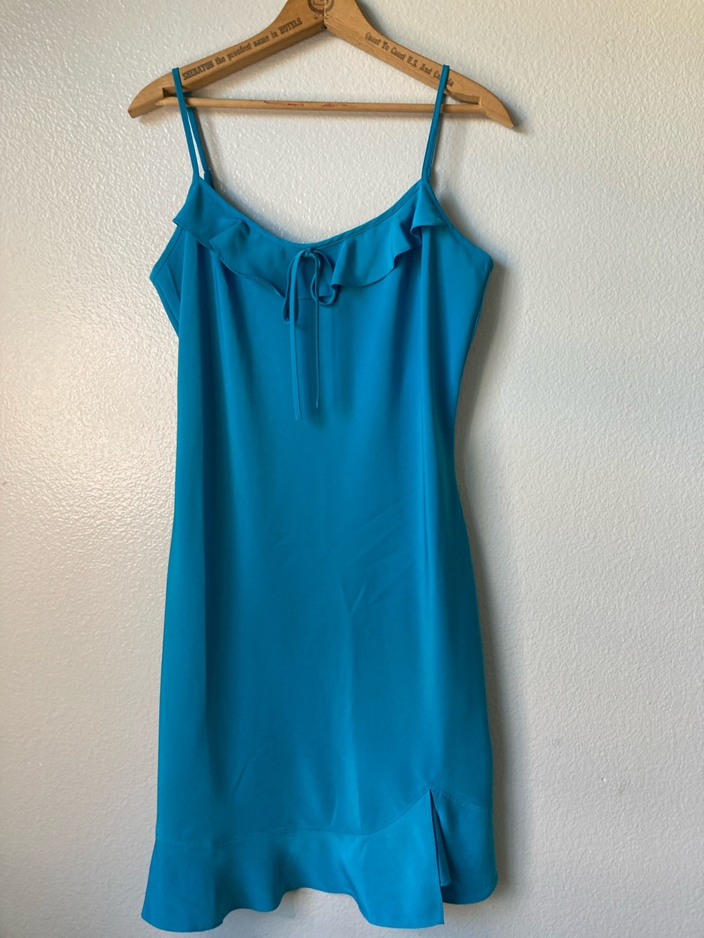 Vintage 90s Y2k Boutique Europa Ruffle Slip dress Satin Sz 10
